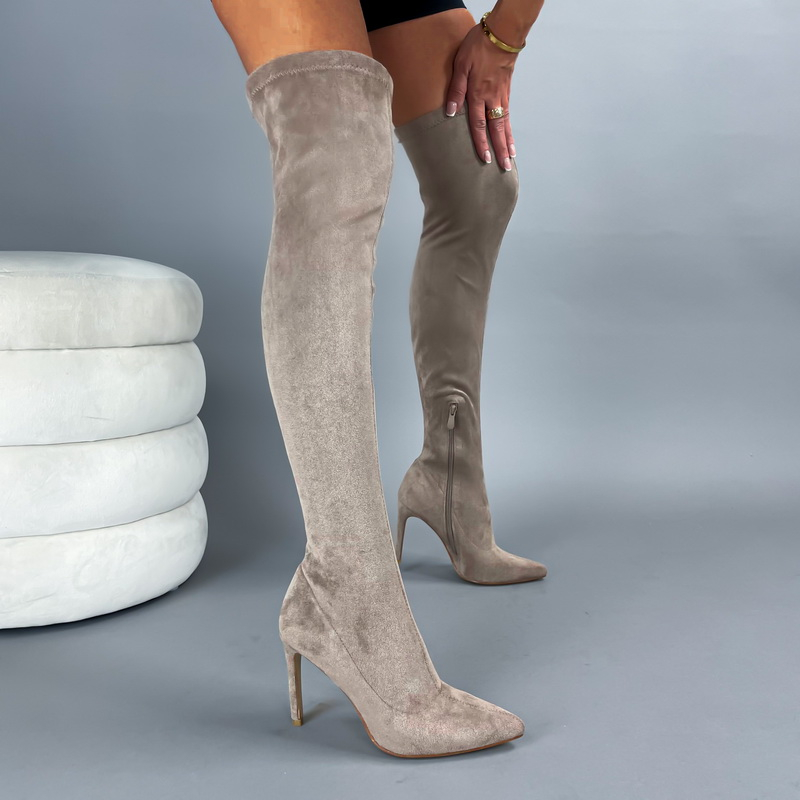 Sivohnedé  vysoké  čižmy