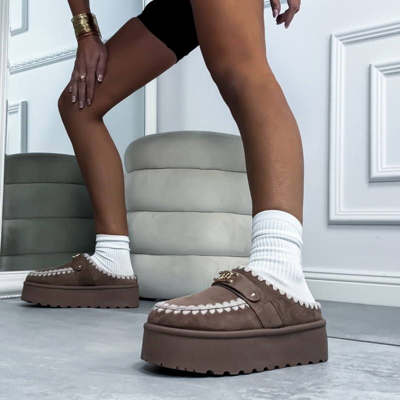 Hnedá nasúvacia obuv