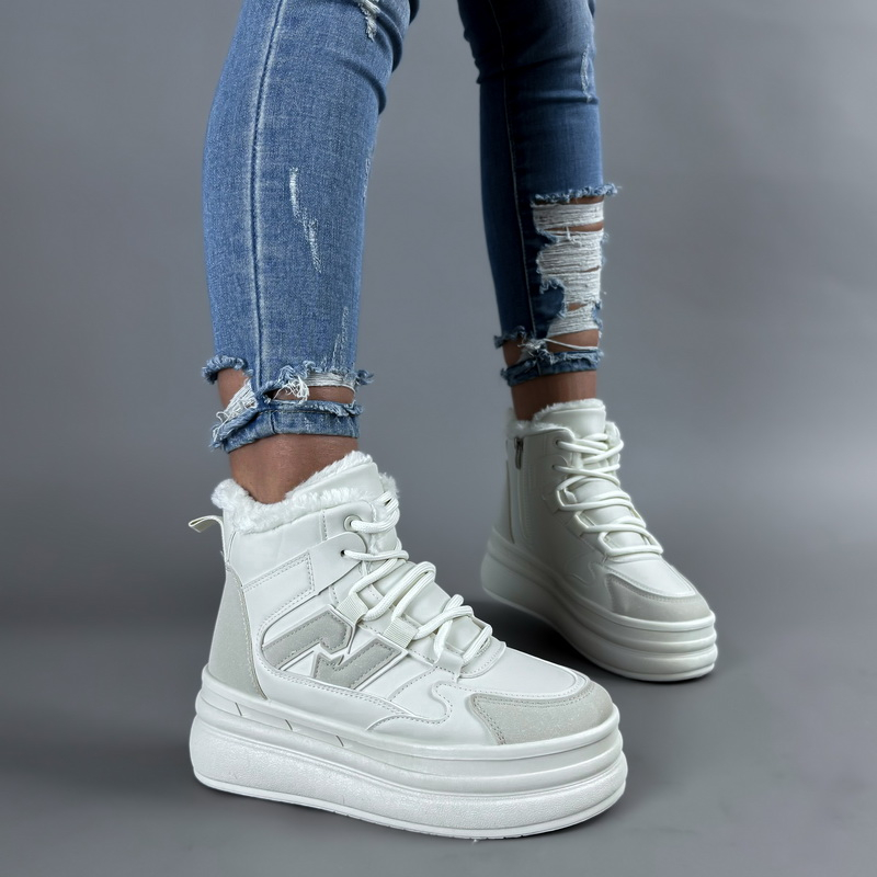 Béžové členkové zateplené tenisky