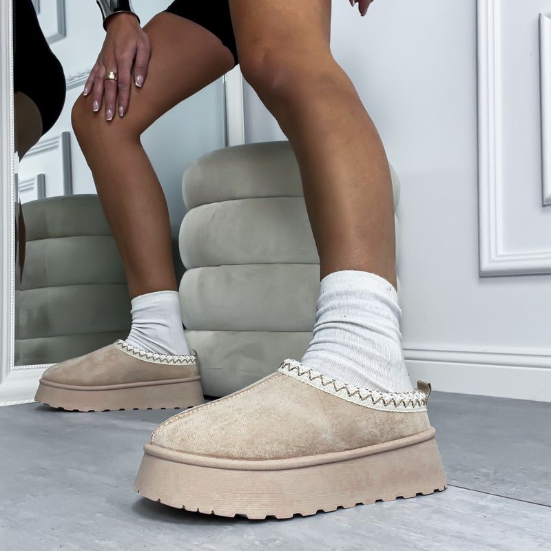 Béžová  nasúvacia obuv