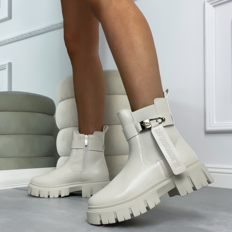 Béžové nízke  čižmy