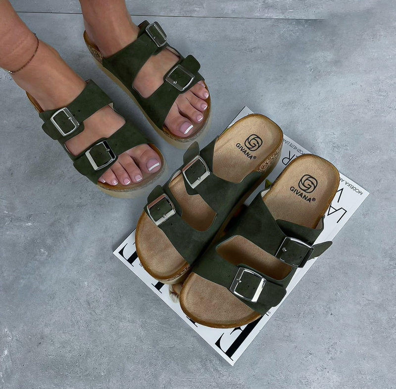 Zelené korkové šľapky