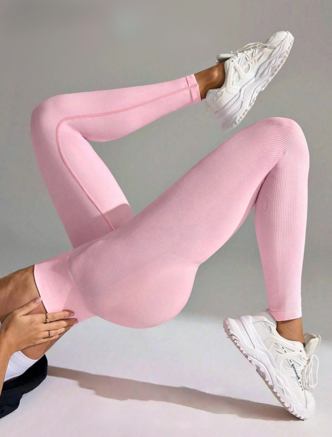 Svetloružové push-up legíny