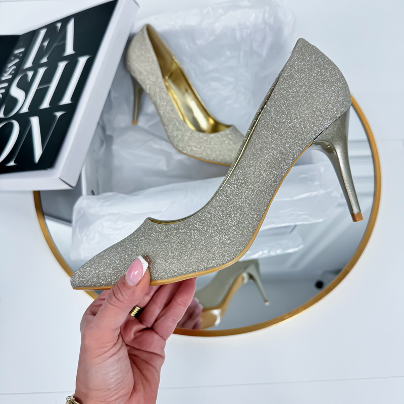 Zlaté trblietavé  lodičky