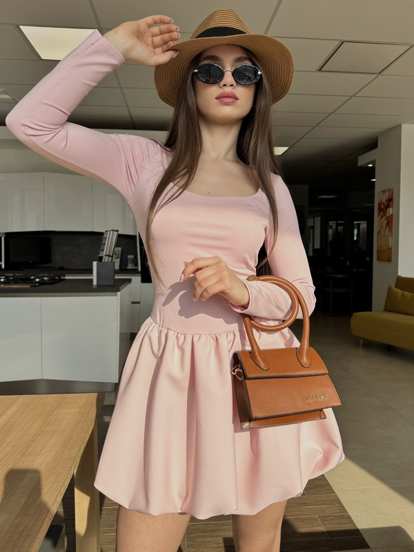 Ružové PUFFY šaty