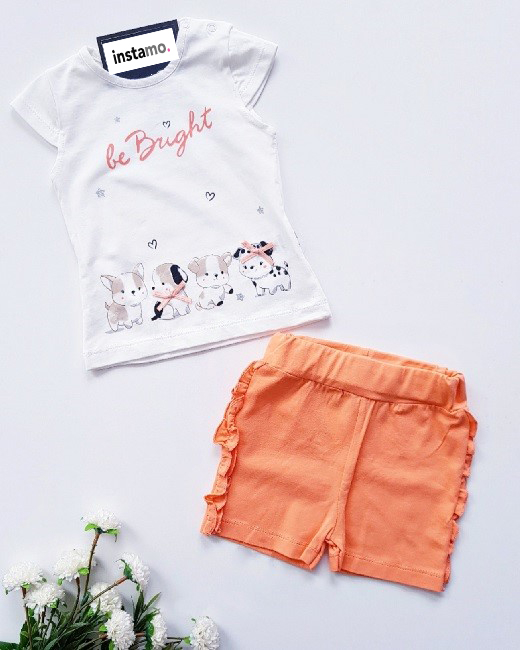 Oranžová dvojdielna  letná súprava