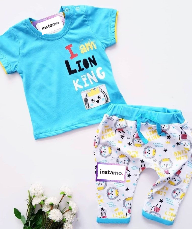 Tyrkysová dvojdielna  bavlnená súprava