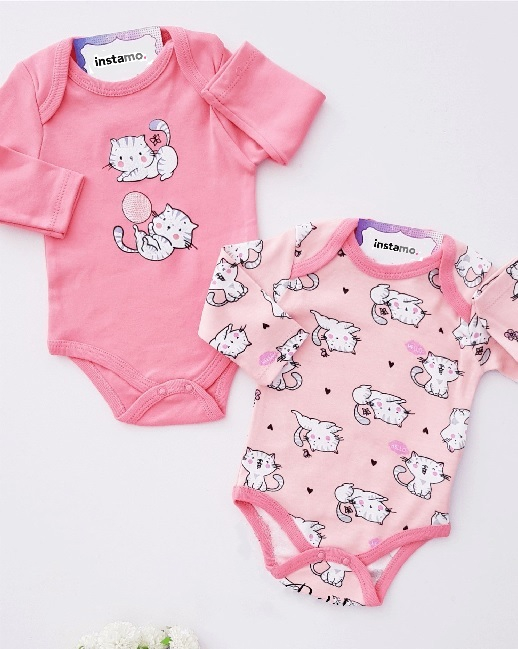 2-dielne bavlnené ružové body