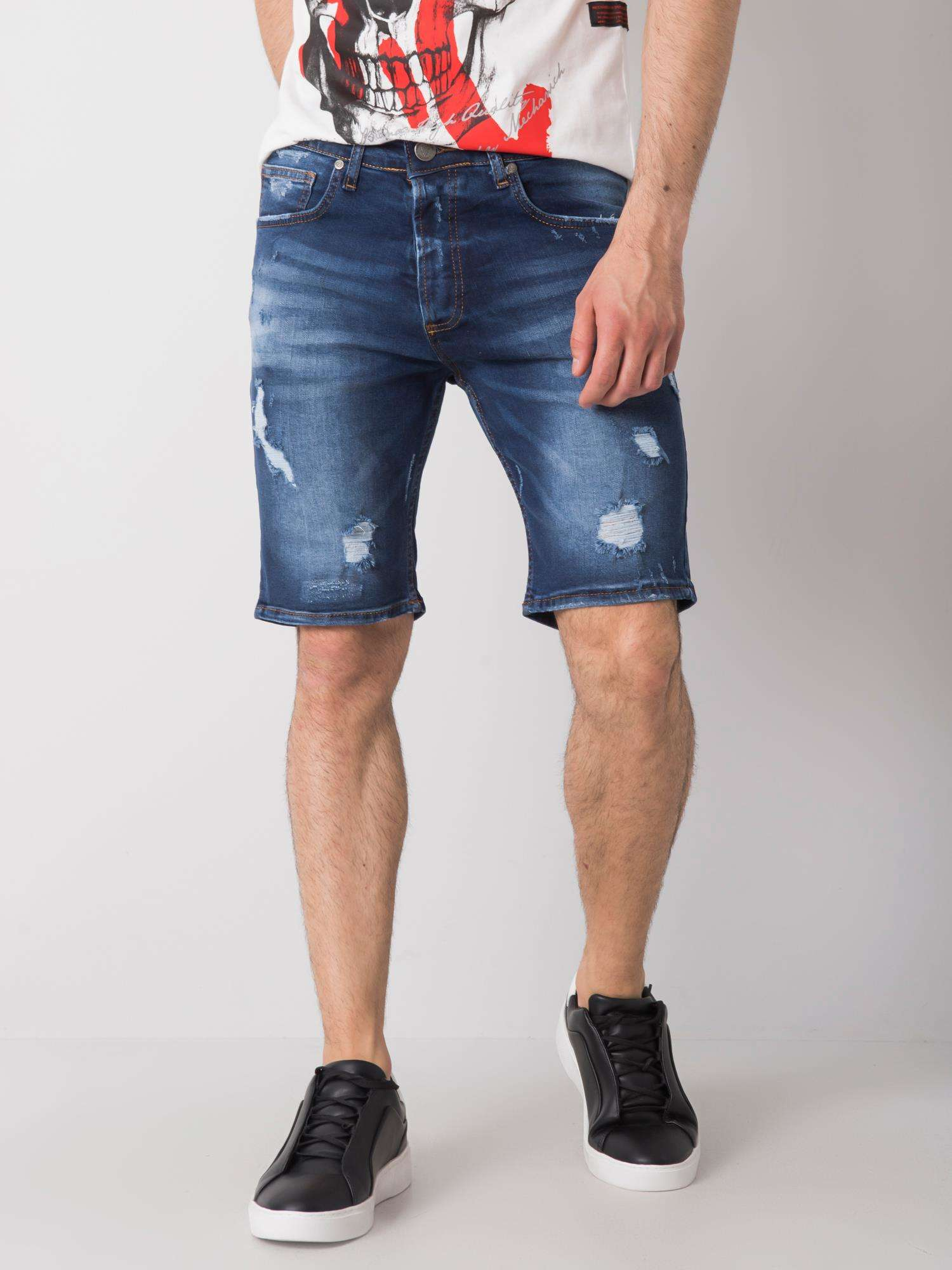 Tmavomodré  rifľové kraťasy