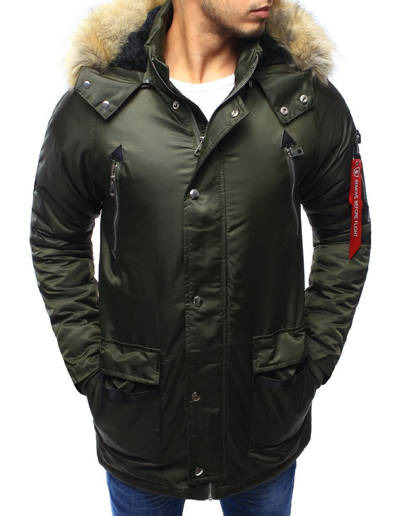 Trendy zelená vetrovka s kapucňou