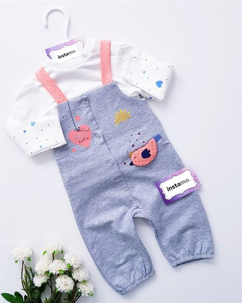 Sivá bavlnená dvojdielna súprava