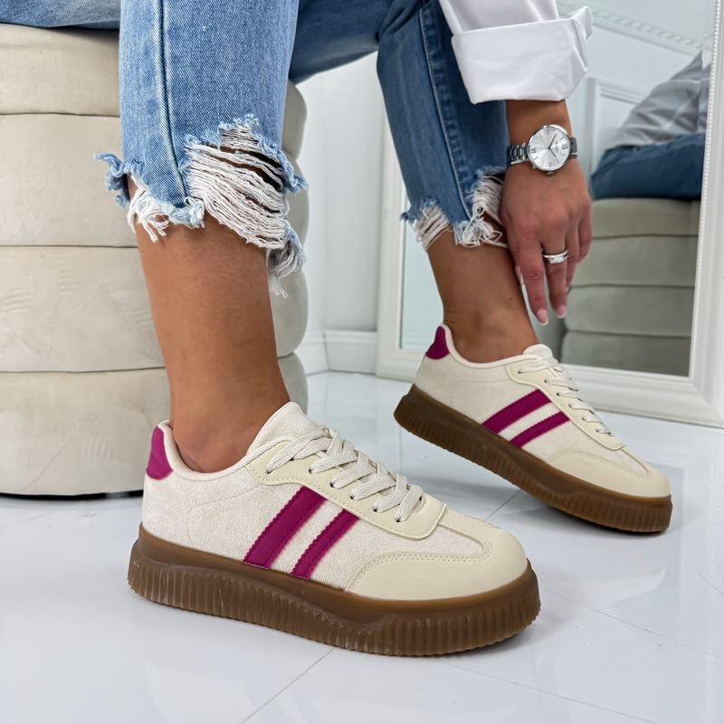 E-shop Béžovo-fuchsiové tenisky