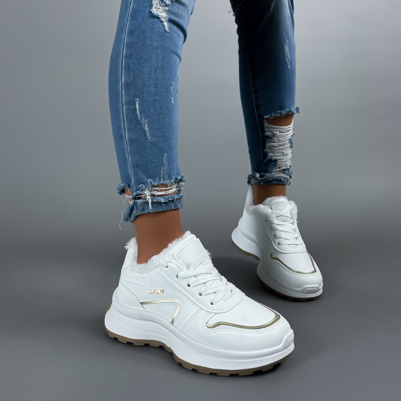 Biele zateplené tenisky