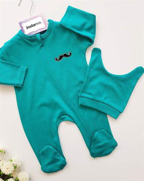 Zelený bavlnený overál