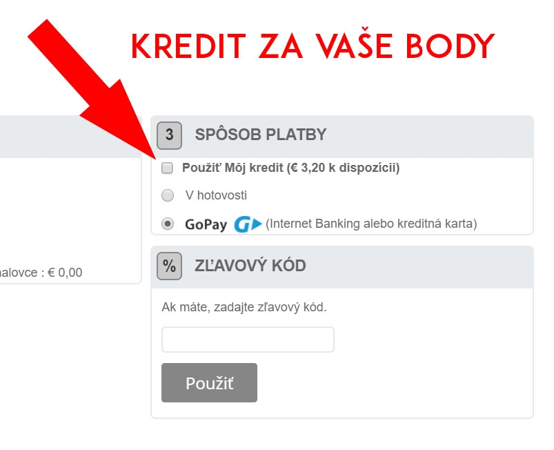 Kredit za vaše bonusové body